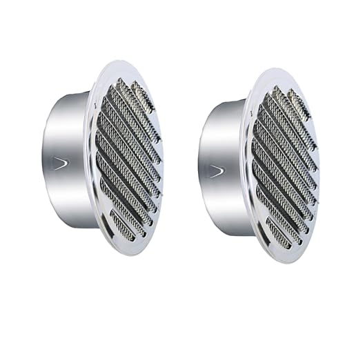 ZMTGLTG Edelstahlhaube, Flachkopf, Außenabluftöffnung Aus Edelstahl 304, Regenfeste Und Rostbeständige Außenwandablufthaube(120mm)