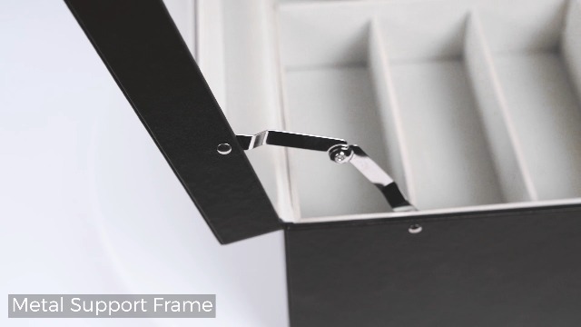Boîte de rangement pour lunettes de - Étui à lunettes 12 compartiments avec serrure et clé - Boîte à lunettes en cuir synthétique, porte-lunettes - Boîte de présentation