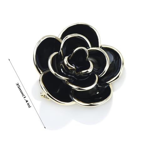 Image of Elegant Crystal Blooming Rose Flower Brooch Lapel Pin Breastpin for Women Birdal Cardigan Hat Scarf Suit Sweater Floral Pins