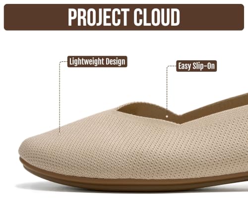 Image of Project Cloud Womens Flats Memory Foam Ballet Flats for Women (Prospect) | Memory Foam Insole and Lightweight Design - Non-Slip Sole Comfortable and Durable Womens Flats for All Occasions