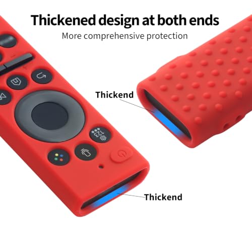 Image of Oboe Silicone Tv Remote Cover Compatible with Samsung Smart Tv Remote 2026 Model BN59-01498A Open Key Case with Lanyard (Red) [REMOT E NOT Included]
