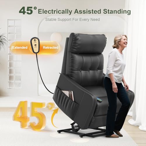 Srfzluxy Fernsehsessel Relaxsessel mit Aufstehhilfe, Elektrisch Massagesessel mit Liege-Funktion Massage & Heizung, TV-Sessel, Ruhesessel, Polstersessel, Wohnzimmer-Sessel mit 2 Fernbedienungen – Bild 4