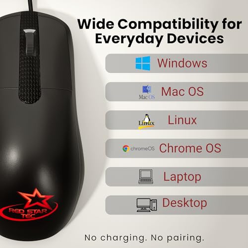 RED STAR TEC USB Wired Mouse for Laptops and Desktops - image 3