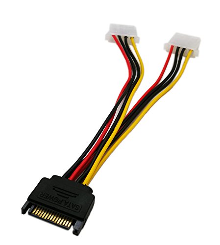 Zdycgtime 6 Inch Sata 15-Pin Male To Dual 4 Pin Molex Lp4 Female Ide Hard Drive Power Y-Adapter Converter Cable,Male To Female For 12V/5V Ide Hdd Dvd #TOP3