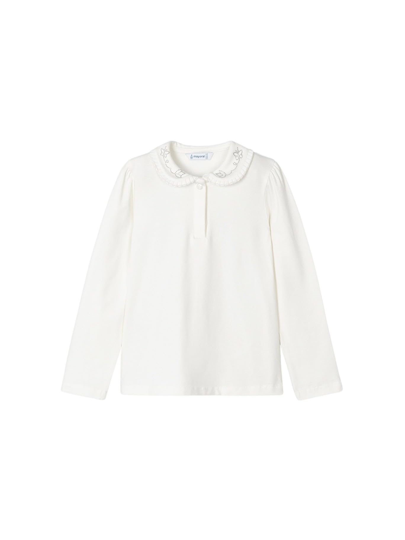 Mayoral Polo m/l Basica per Bambine e Ragazze Ecru-argen