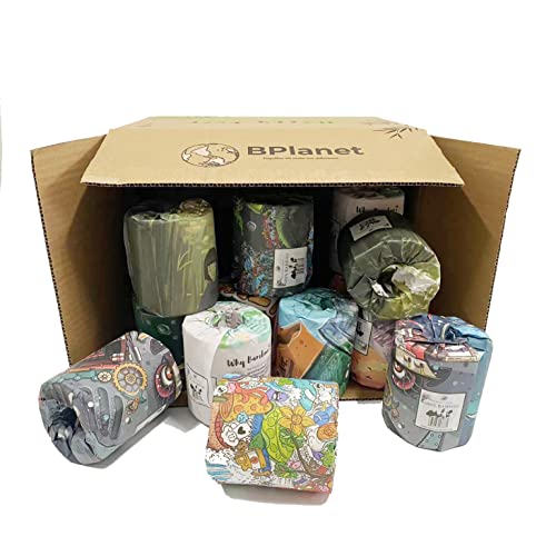 BPlanet Bambus Toilettenpapier 3-Lagig Großpackung | 64 Rollen x 200 Blatt (64 Rollen) | Klopapier Plastikfrei Verpackt | Eco WC Papier