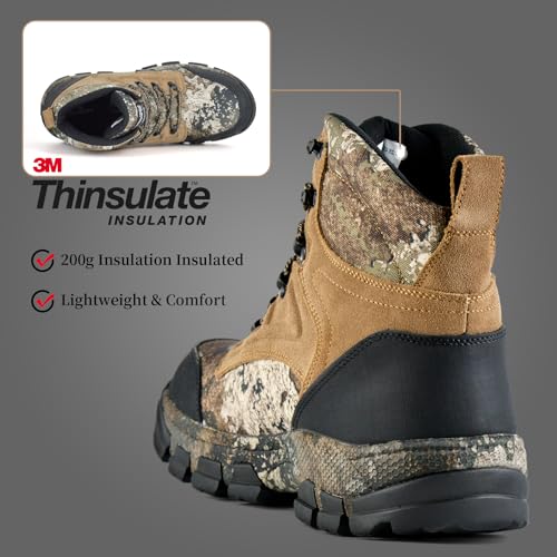 Men's Waterproof Hunting Boots 7" Lightweight Insulated Hiking Boot4