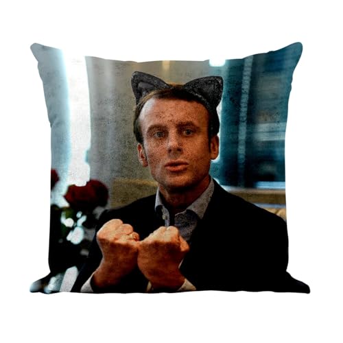 Coussin toucher cuir Macron avec housse incluse 40cm - 2