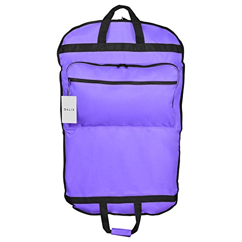 DALIX 39" Garment Bag Cover Suits Dresses Clothing Foldable Shoe Pocket in Purple - Image 3