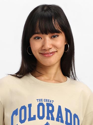 Image of JUNEBERRY Round Neck Drop Shoulder Round Neck Black & White Graphic Printed Pure Cotton Oversized Baggy Fit Half Sleeve T-Shirt for Women & Girls (Sizes: S to 2XL)