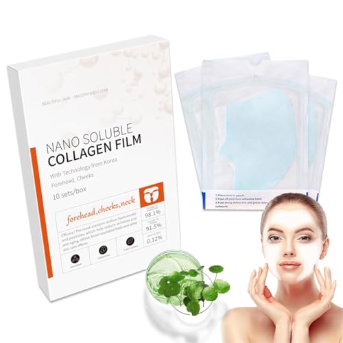 Parches de colágeno hidrolizado Skinifyx, película de colágeno nano soluble, mascarilla facial hidratante coreana, piel suave e hidratante profunda, para todo tipo de pieles (1 caja)