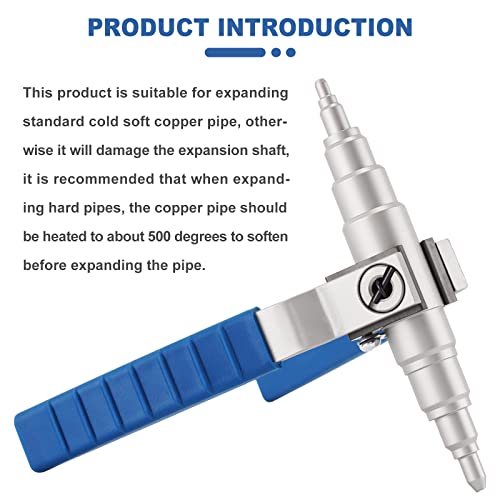Soft Copper Pipe Tube Expander Universal Hand Tool Manual Refrigeration Tube Expander Kit 3/8\", 1/2\", 5/8\", 3/4\", 7/8\" - Thumbnail 5