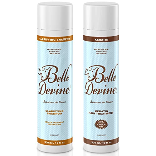 Keratin Hair Treatment and Shampoo, Brazilian keratin hair treatment straightening, Glamour Keratin to Straighten Hair with Argan Oil, Hair Straightener & Smoothing (2 Bottle 10 oz)