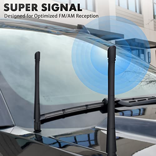 Image of Chevy Silverado & GMC Sierra /Denali 7 Inch Flexible Rubber Antenna Replacement with Optimized FM /AM Reception