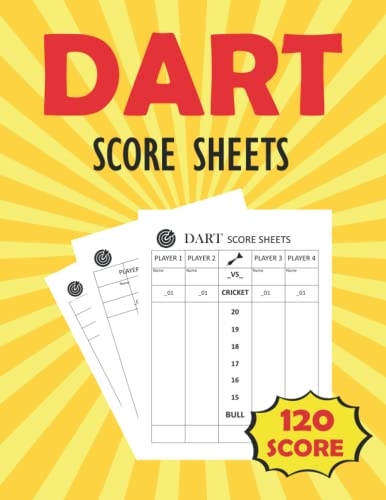 Dart Score Pad: Darts Scorekeeper, Dart Games Book, Dart Games Score Keeper, Dart Games for Adults & Kids, Dart Board Score Pad, Darts Match Score ... Scorer, Dart Player Gifts, Dart Essentials