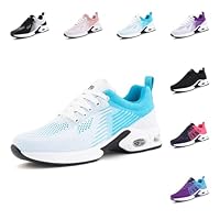 Hitmars Basket Femme Chaussures de Running Chaussure de Course Sport Air Coussin Respirant Mesh Lacets Fitness Jogging Légères Confortable UDI2-Bleu EU36