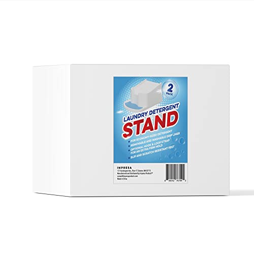IMPRESA Laundry Detergent Stand - 2-Pack, White Drip Catcher & Liner, Laundry Detergent Storage - Hook & Loop Strap & Secure Grip Feet, Room Organization by IMPRESA - Image 7