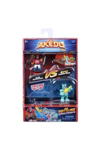 Akedo Ultimate Arcade Warriors Versus Pack Slam Granderson Vs Shreddy Bear Mini Battling Action Figures Ready Fight Split Strike