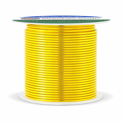 Image of Mandala Crafts 16 Gauge Gold Tone Anodized Aluminum Craft Wire, 100 FT | Colored, Flexible, Bendable, for Bonsai, Armature, Sculpting, Wire Wrapping, Jewelry Making, Weather & Tarnish Resistant
