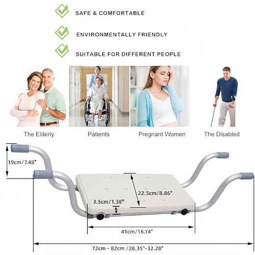 Heavy Duty Bath Bench Seat, Suspended Bath Tub Shower Chair Aluminum Alloy Bathtub Benches Bathing Seat for Elderly Adults Seniors Disabled or Injured, Length Adjustable Universal Fit, 330LBS Load.