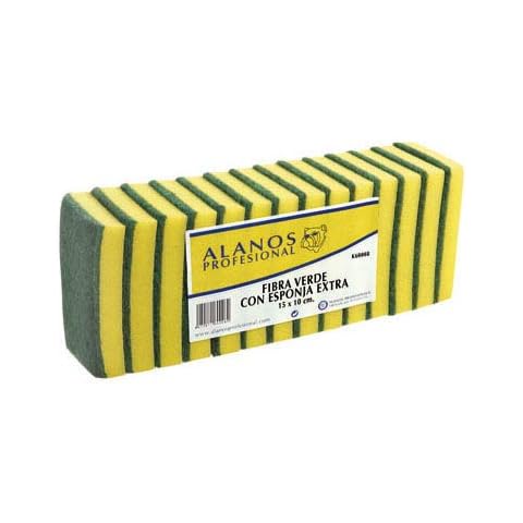 Estropajo de fibra verde extra fuerte con esponja Cover