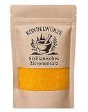 Sizilianisches Zitronensalz 200g, Meersalz mit Zitronen aus Sizilien, fruchtig-frisch, ohne Konservierungsstoffe, im wiederverschließbaren Kraftpapier-Beutel