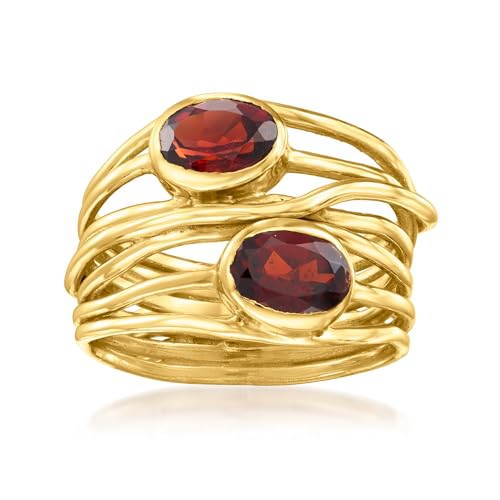 Ross-Simons 1.60 ct. t.w. Garnet Highway Ring in 18kt Gold Over Sterling. Size 8
