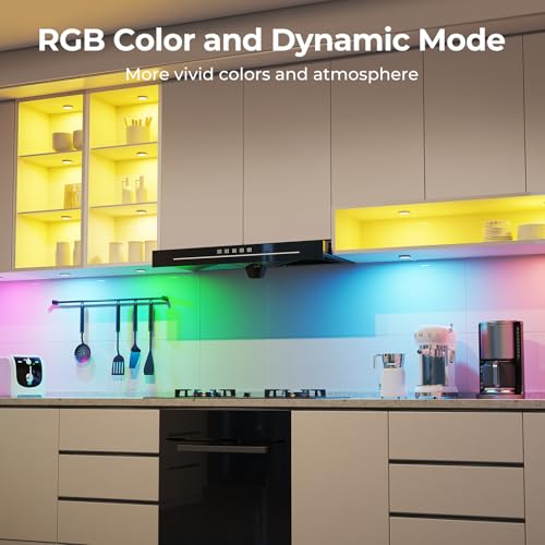 Image of Puck Lights 5V Single USB Powered,RGB Color Temperature Adjustable & Dimmable Under Cabinet Light,3D Printer LED Lamp Kit for Cabinet,Wardrobe,Showcase 2 Pack