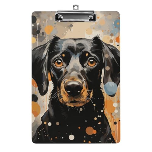 Porte-bloc robuste en acrylique à pois et motif canin chic