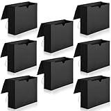 Resurhang 8 Pcs 5-1/4' Expanding File Wallet Large Capacity Expansion Letter Size File Organizer with Flap Paper Pockets for Legal/Letter/ A4 Size Papers, Receipt, Bills, Documents(Black)