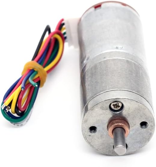 AOLONG JGA25-370B 12V 25mm 8.6-977RPM Diameter Micro DC Encoder Motor All Metal Gear - (Speed(RPM): 41, Voltage(V): 12V)