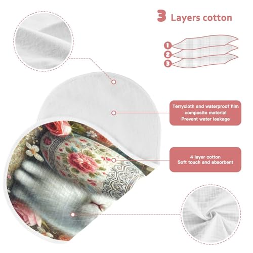 Easter Egg Rabbit Cute Baby Burp Cloths Soft Burp Cloth Rags Cotton Burp Clothes Absorbent Muslin Burp Cloths for Girl Unisex Boy Newborn 1 Pack 22x11 Inches3