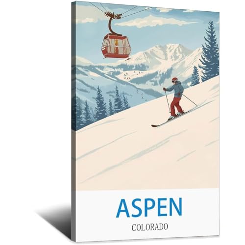 Aspen Colorado affiche de voyage vintage pour décoration salon chalet