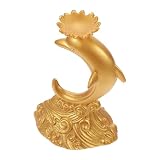 Toyvian Figurine Sculptée en Résine Or avec Base de Boule de Cristal Décorative, Accessoire Élégant pour Bureau et Décoration Maison, Support pour Boule de 4 6cm