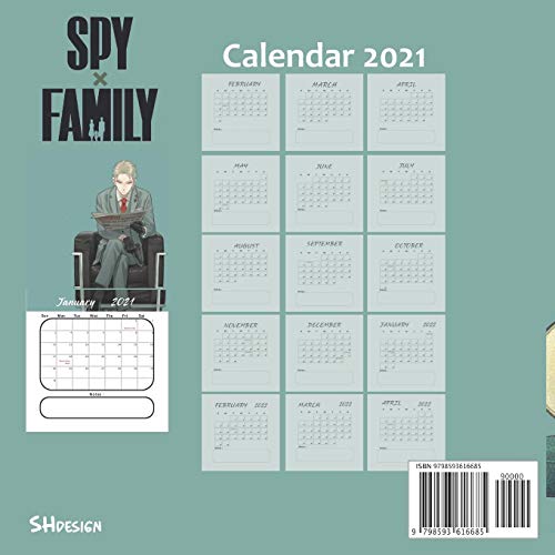 SPY x FAMILY Calendar 2021: A 19-Month Calendar, Manga, glossy cover