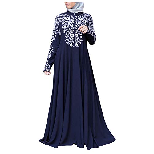 Aniywn Muslim Dress for Women Long Sleeve Arab Jilbab Abaya Islamic Maxi Dress