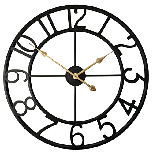 Evursua Large Modern Metal Wall Clocks Decorative Craft Clocks For Home Living Room Kitchen,Battery Operated Arabic Numerals,Thick Iron Art #TOP11