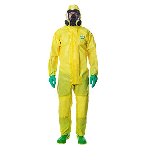 Preisvergleich Produktbild LESOT Flüssigkeitsdichter Infektions Schutzanzug Polyethylenbeschichtung mit Kapuze, Reißverschluss und elastischem Baumwollbündchen Für chemischen Industrie Wartung, Krankheits,L