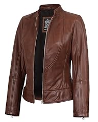Amy - Cognac Womens Leather Jacket