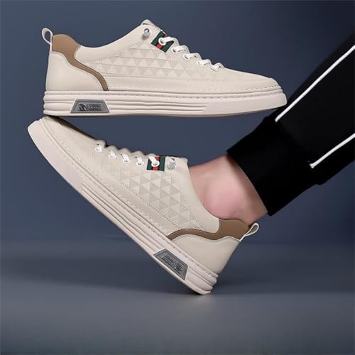 Men's Summer Breathable Thin Leather Casual Shoes Anti Slip Lightweight Low Top Lace Up Walking Sneakers for Comfort4