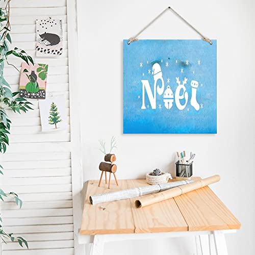 Noel rustique en bois à suspendre décoration de table maison 40x40 cm