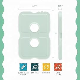 Healthy Packers Ice Packs for Lunch Boxes & Coolers - Freezer Packs - Original Cool Pack | Cooler Accessories for Beach, Camping & Fishing | Slim & Long-Lasting Reusable Ice Pack for Cooler