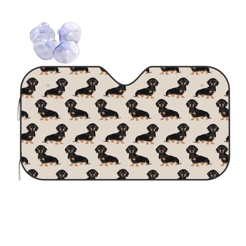 Couverture pare-brise voiture teckel isolante anti-chaleur installation facile
