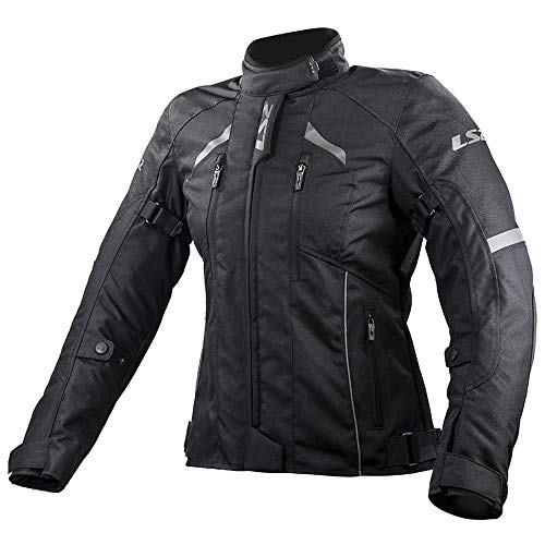 LS2 Serra Evo Impermeabile Giacca Tessile Moto da Donna, Nero, M