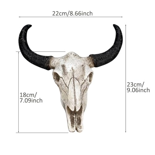 Calidaka 15959492306439 Bull Head Skull Wall Hanging Art Cow Skull Wall Plaque 3D Realistic Cow Skull Statue Skeleton Animal Head Wall Home Cow Skull Design Sculpture thumb #1