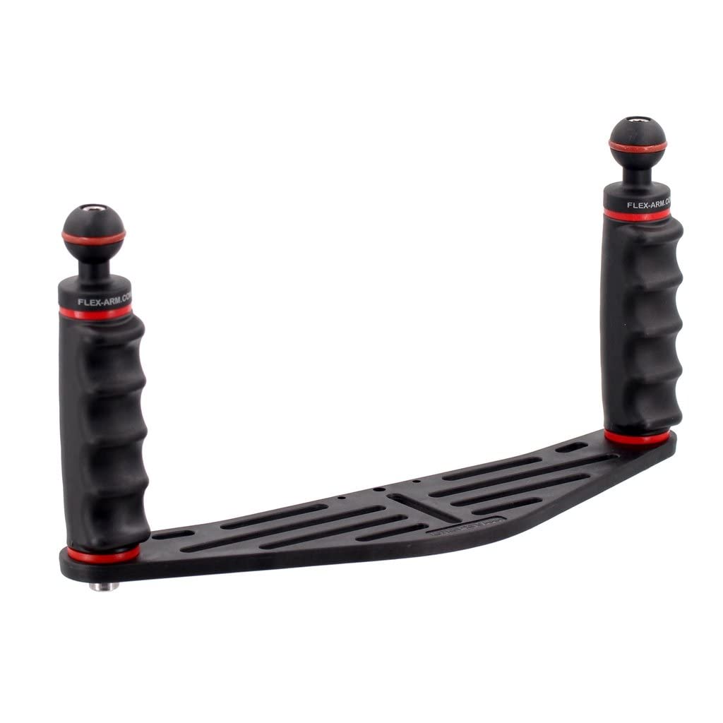 Kameraschiene 320 mm für Unterwassergehäuse mit Doppelgriff und Kugel 25 mm Unterwasserfotografie FLEX-ARM ST20204