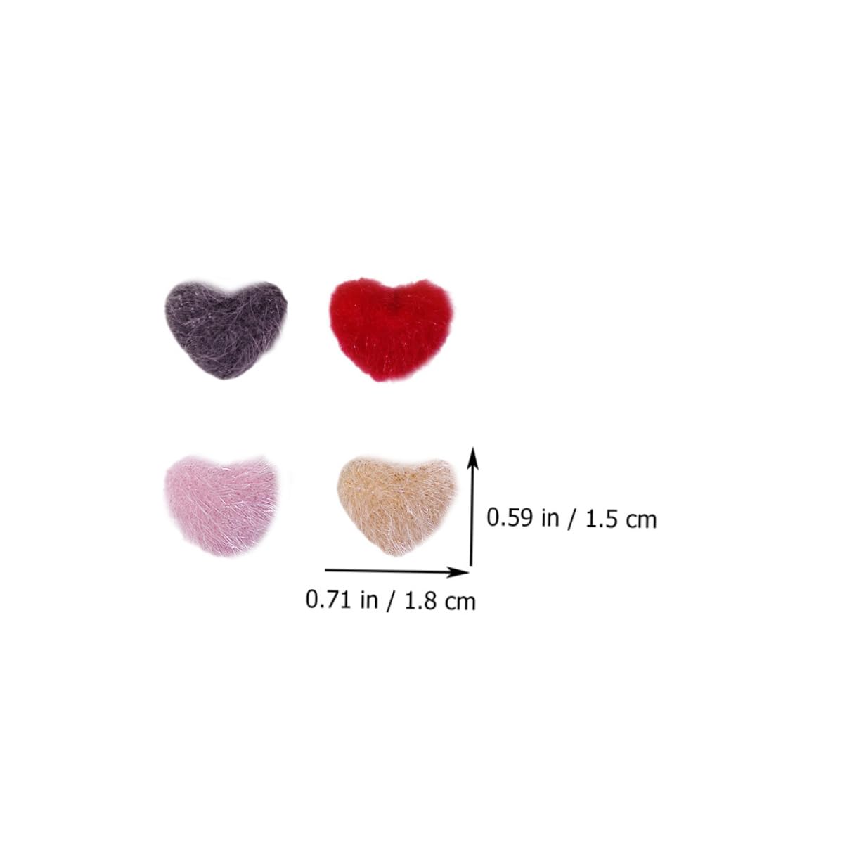 PLAFOPE 15Pcs Plush Nail Decor Mini Heart Ornaments for Nail Art Supplies for Nail Salons and Home Manicure for Women and Who Love Glamorous Nail Designs