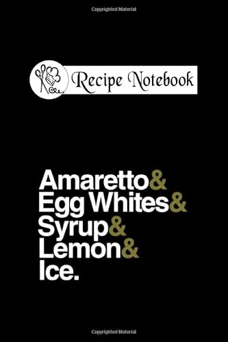 Recipe notebook: cocktail recipe amaretto sour 6x9 100 pages bleed