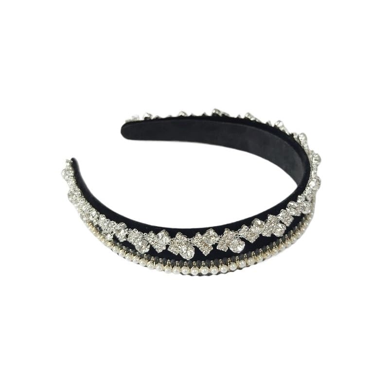 Diamond Inlaid Pearl Temperament Internet Celebrity Retro Water Drill Hair Bundle