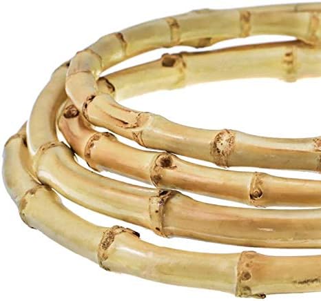 Dulau 2 Parça Çanta Sapı, Bambu Çanta Saplı El Çantası Sapları, Yuvarlak Bambu Çanta Sapı, El Yapımı El Çantası Aksesuarları Yedek Bambu Yuvarlak Daire DIY Çanta Yapımı Malzemeleri - Görsel 3